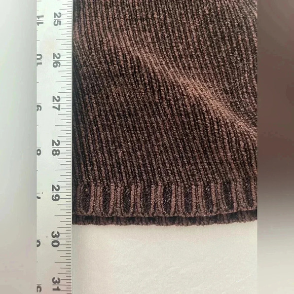 VTG 90s BLOOMINGDALES Brown tunic chenille pull over Turtleneck|S old money - Picture 9 of 11